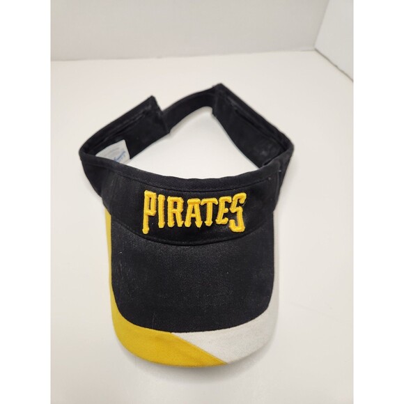 Pittsburgh Pirates Hat Cap Strap Back Visor MLB Baseball Black - Picture 1 of 5